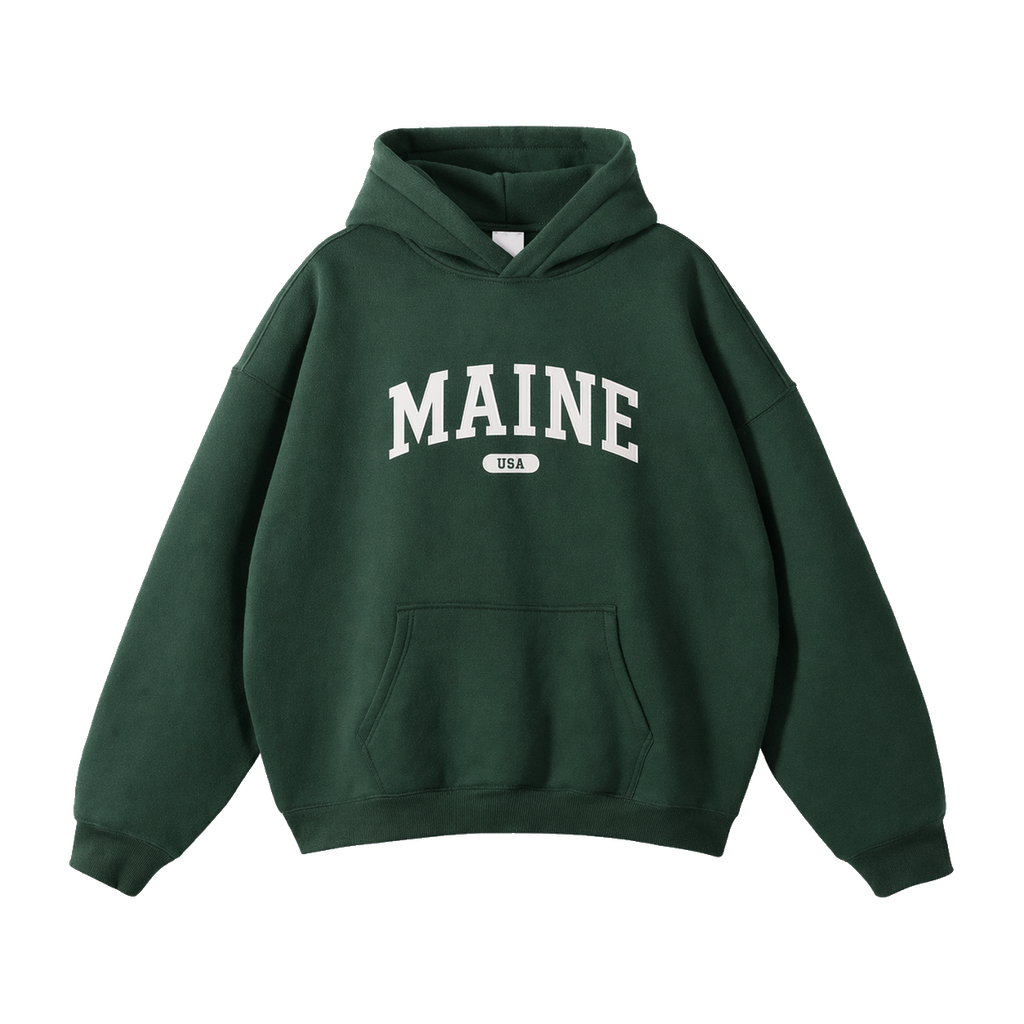Collection 4 Maine Oversize Fleeced Hoodie - Eden Green front