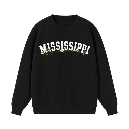 Collection 10 Mississippi Essential Heavyweight Crewneck Sweatshirt - Black front