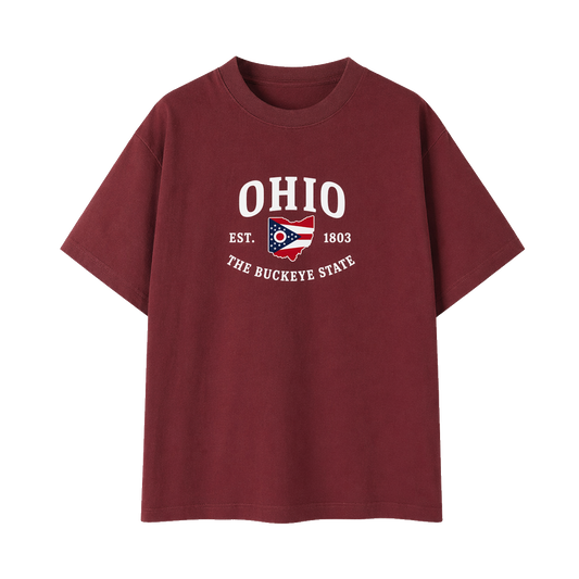 Collection 8 Ohio Essential Cotton T-Shirt - Wine Gray front