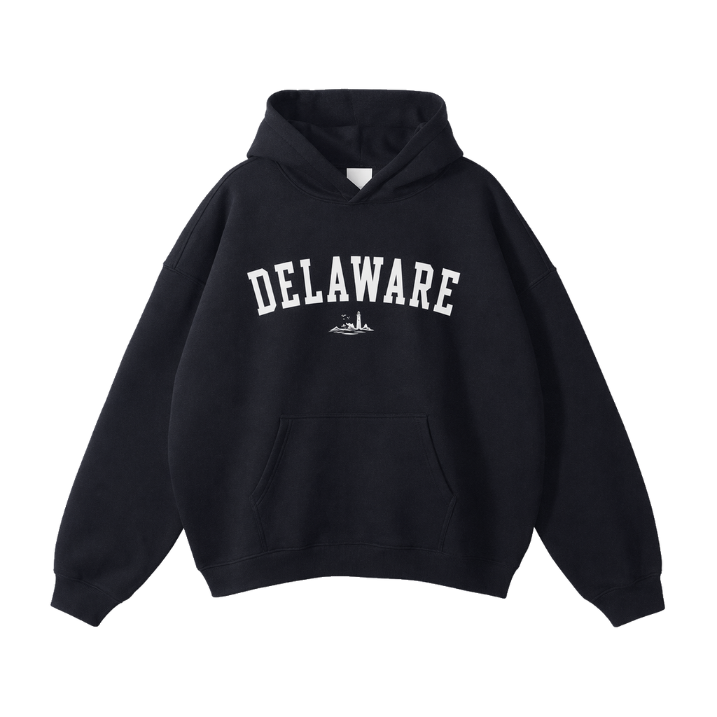 Collection 9 Delaware Oversize Fleeced Hoodie - Black front