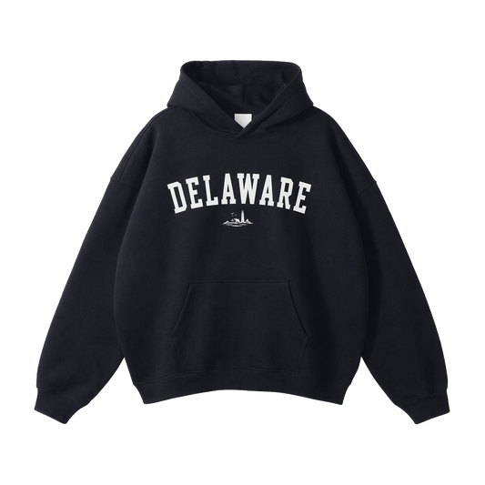 Collection 9 Delaware Oversize Fleeced Hoodie - Black front