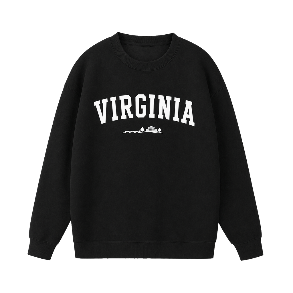 Collection 9 Virginia Essential Heavyweight Crewneck Sweatshirt - Black front