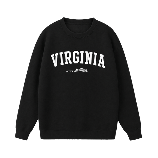 Collection 9 Virginia Essential Heavyweight Crewneck Sweatshirt - Black front