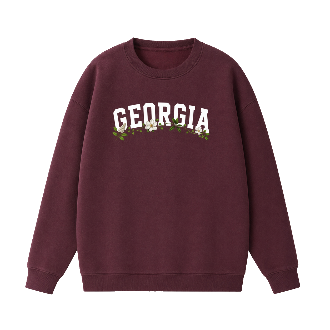 Collection 10 Georgia Essential Heavyweight Crewneck Sweatshirt - Dull Red front