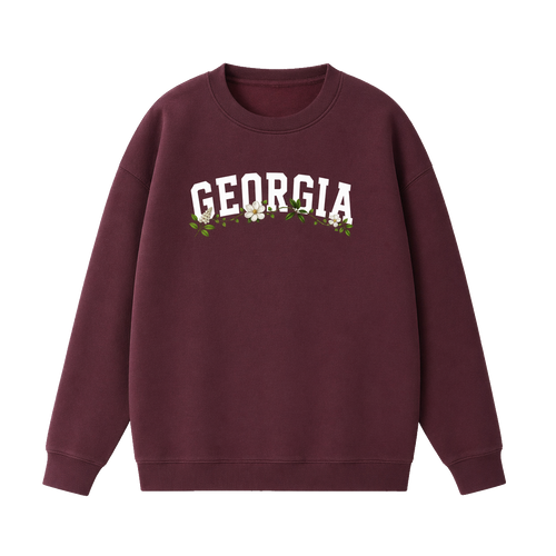 Collection 10 Georgia Essential Heavyweight Crewneck Sweatshirt - Dull Red front