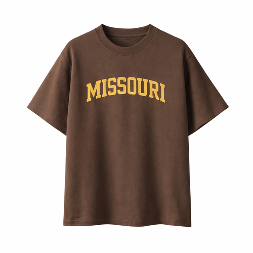 Collection 1 Missouri Essential Cotton T-Shirt - Coffee front
