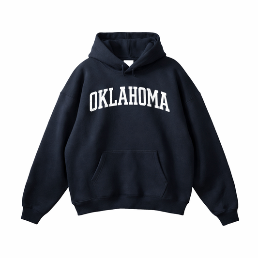 Collection 1 Oklahoma Oversize Fleeced Hoodie - Black front