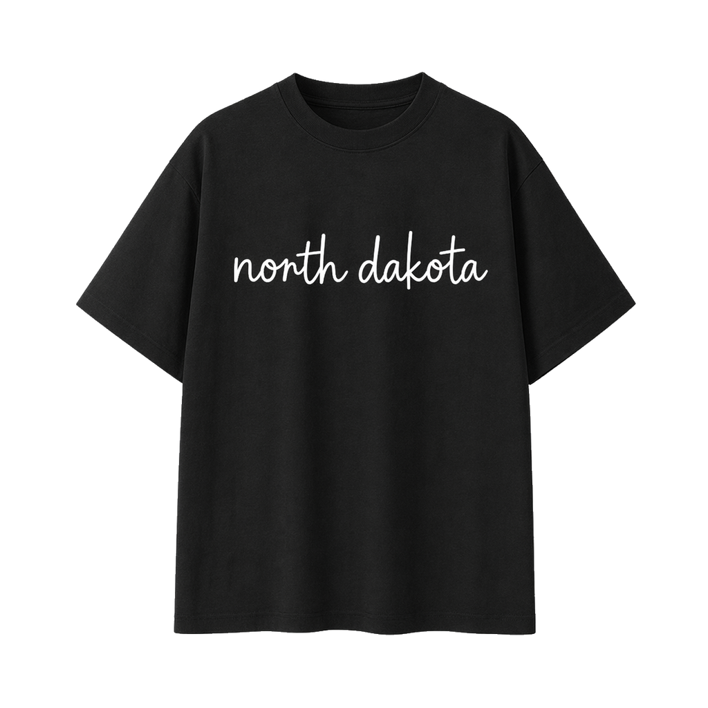 Collection 3 North Dakota Essential Cotton T-Shirt - Black front