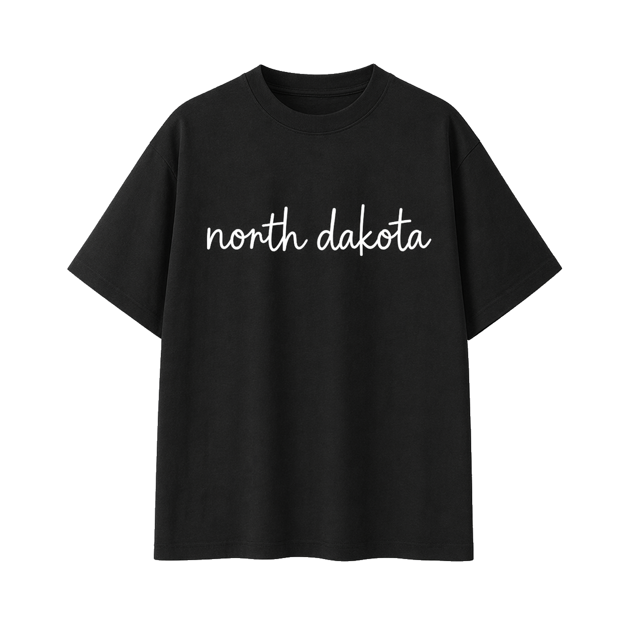 Collection 3 North Dakota Essential Cotton T-Shirt - Black front