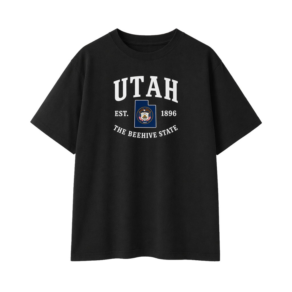 Collection 8 Utah Essential Cotton T-Shirt - Black front