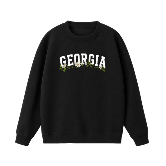 Collection 10 Georgia Essential Heavyweight Crewneck Sweatshirt - Black front