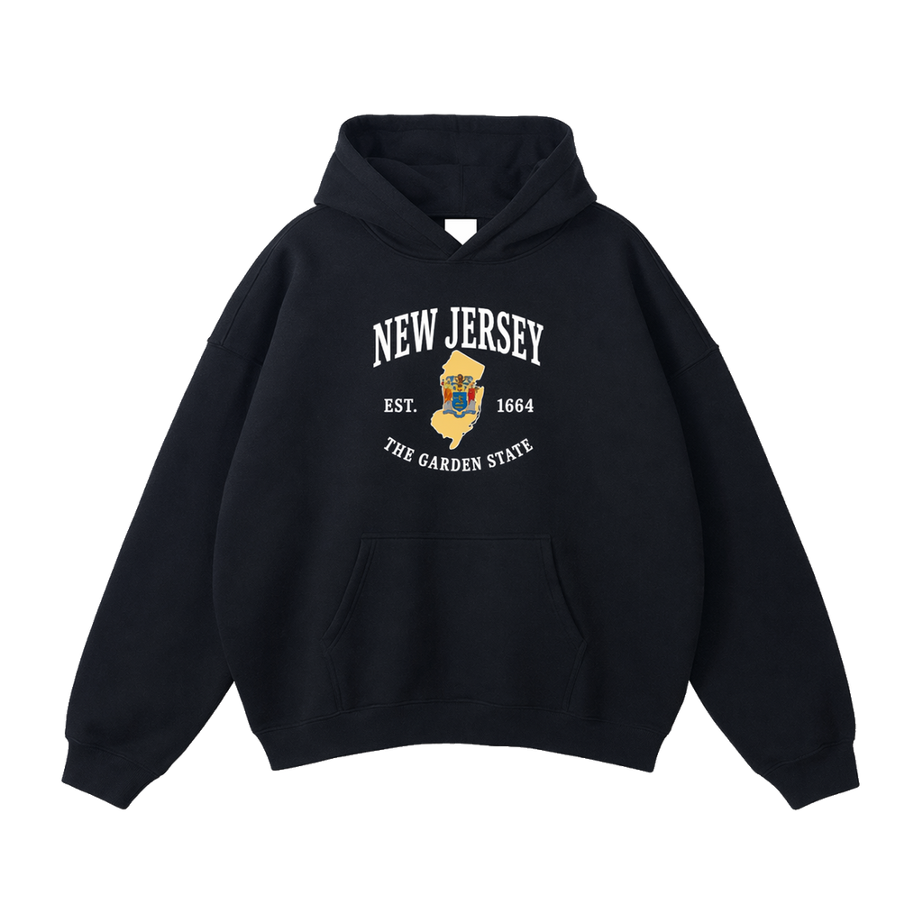 Collection 8 New Jersey Oversize Fleeced Hoodie - Black front