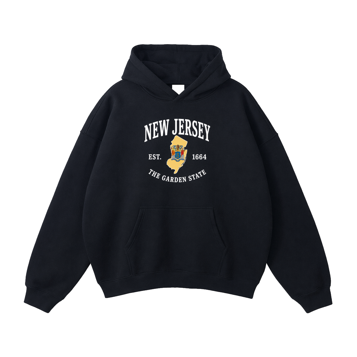 Collection 8 New Jersey Oversize Fleeced Hoodie - Black front