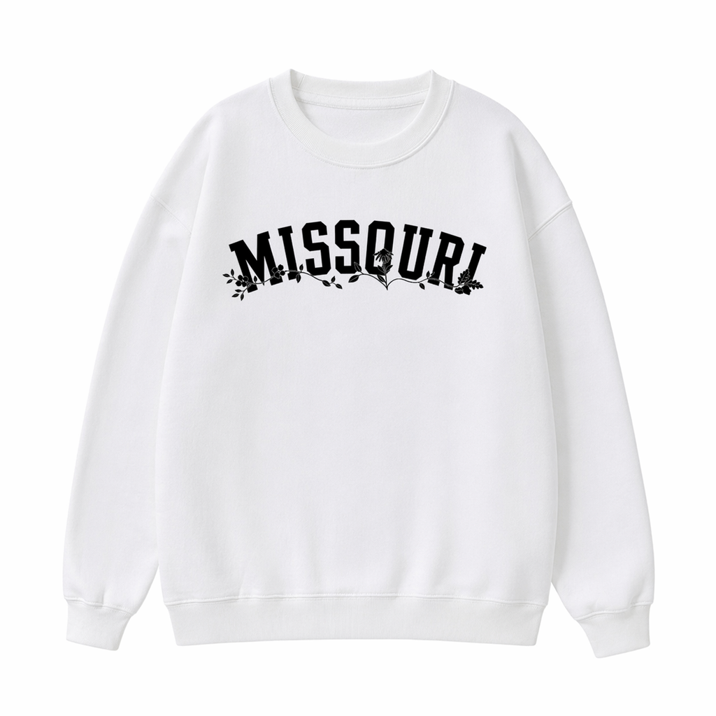 Collection 10 Missouri Essential Heavyweight Crewneck Sweatshirt - White front