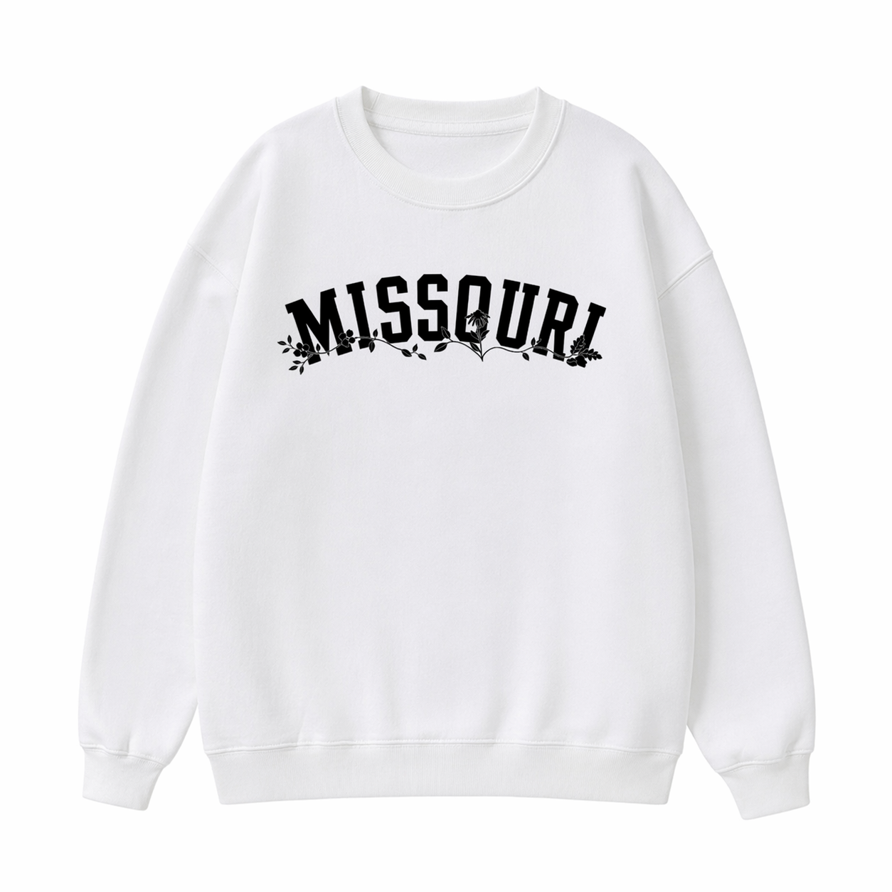 Collection 10 Missouri Essential Heavyweight Crewneck Sweatshirt - White front