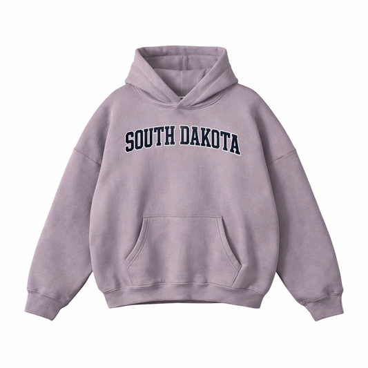 Collection 1 South Dakota Oversize Fleeced Hoodie - Light Purple front