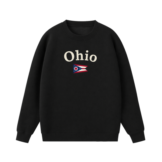 Collection 6 Ohio Essential Heavyweight Crewneck Sweatshirt - Black front