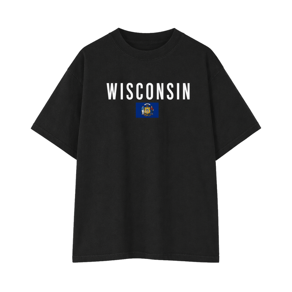 Collection 7 Wisconsin Essential Cotton T-Shirt - Black front