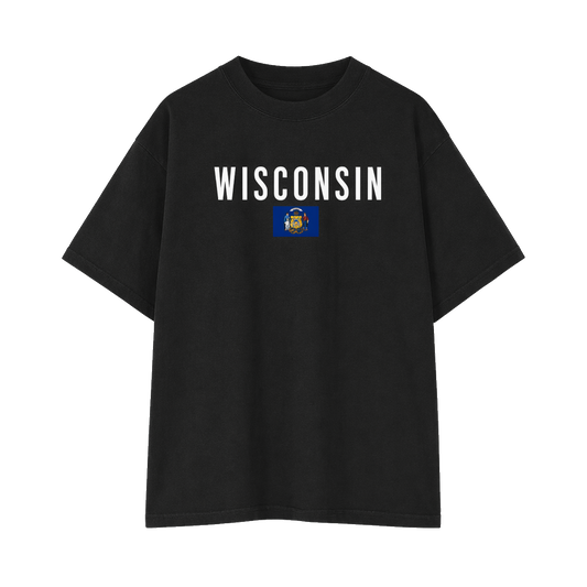 Collection 7 Wisconsin Essential Cotton T-Shirt - Black front