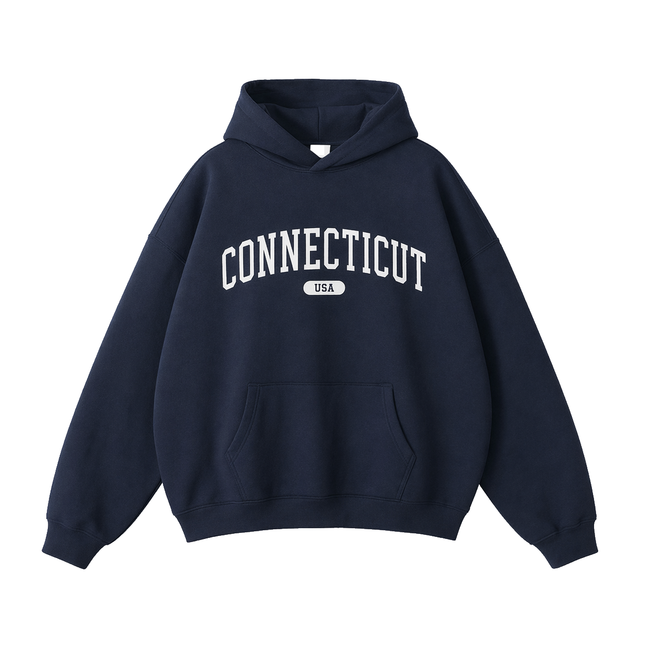 Collection 4 Connecticut Oversize Fleeced Hoodie - Navy Blue front