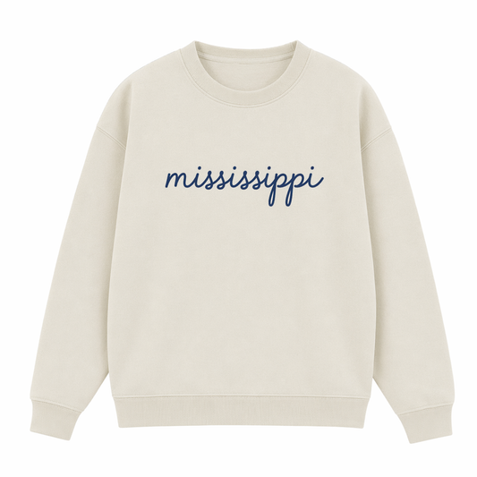 Collection 3 Mississippi Essential Heavyweight Crewneck Sweatshirt - Cream front