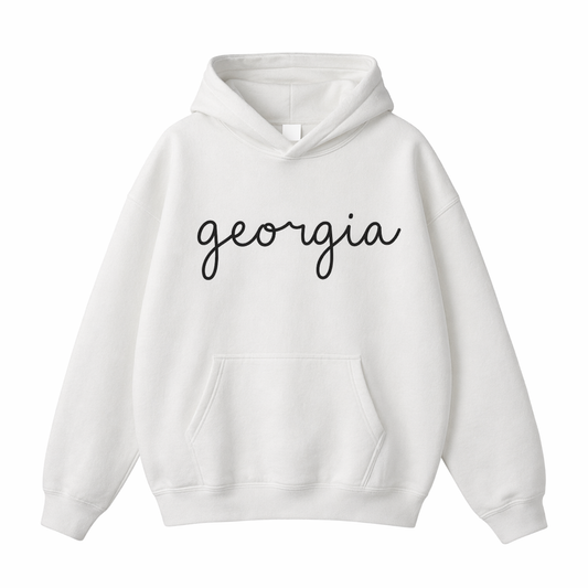 Collection 3 Georgia Oversize Fleeced Hoodie - White front