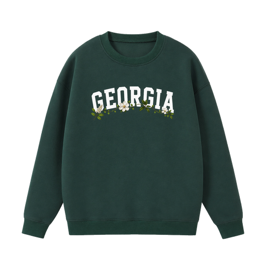 Collection 10 Georgia Essential Heavyweight Crewneck Sweatshirt - Dark Green front