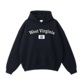 Collection 6 West Virginia Oversize Fleeced Hoodie - Black front
