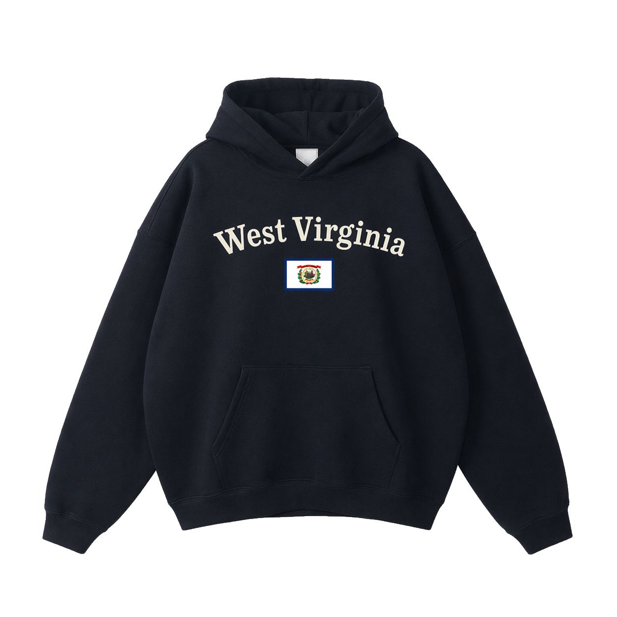 Collection 6 West Virginia Oversize Fleeced Hoodie - Black front