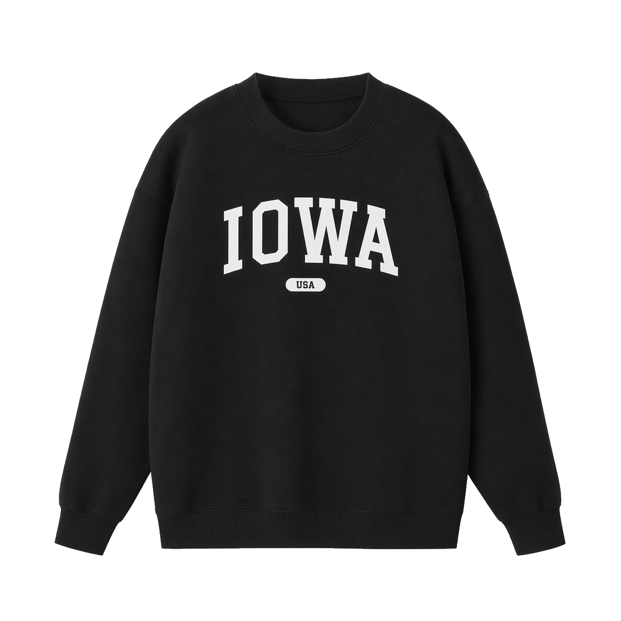 Collection 4 Iowa Essential Heavyweight Crewneck Sweatshirt - Black front