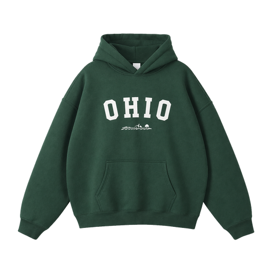 Collection 9 Ohio Oversize Fleeced Hoodie - Eden Green front