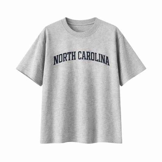 Collection 1 North Carolina Essential Cotton T-Shirt - White Gray front