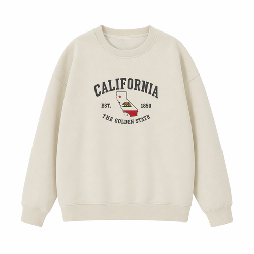 Collection 8 California Essential Heavyweight Crewneck Sweatshirt - Cream front