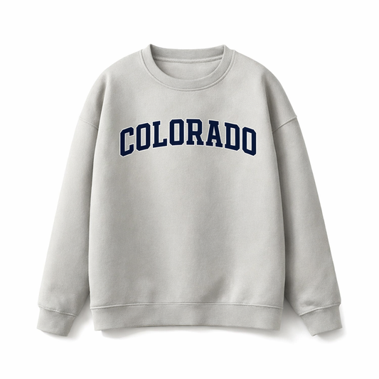 Collection 1 Colorado Essential Heavyweight Crewneck Sweatshirt - Gray front
