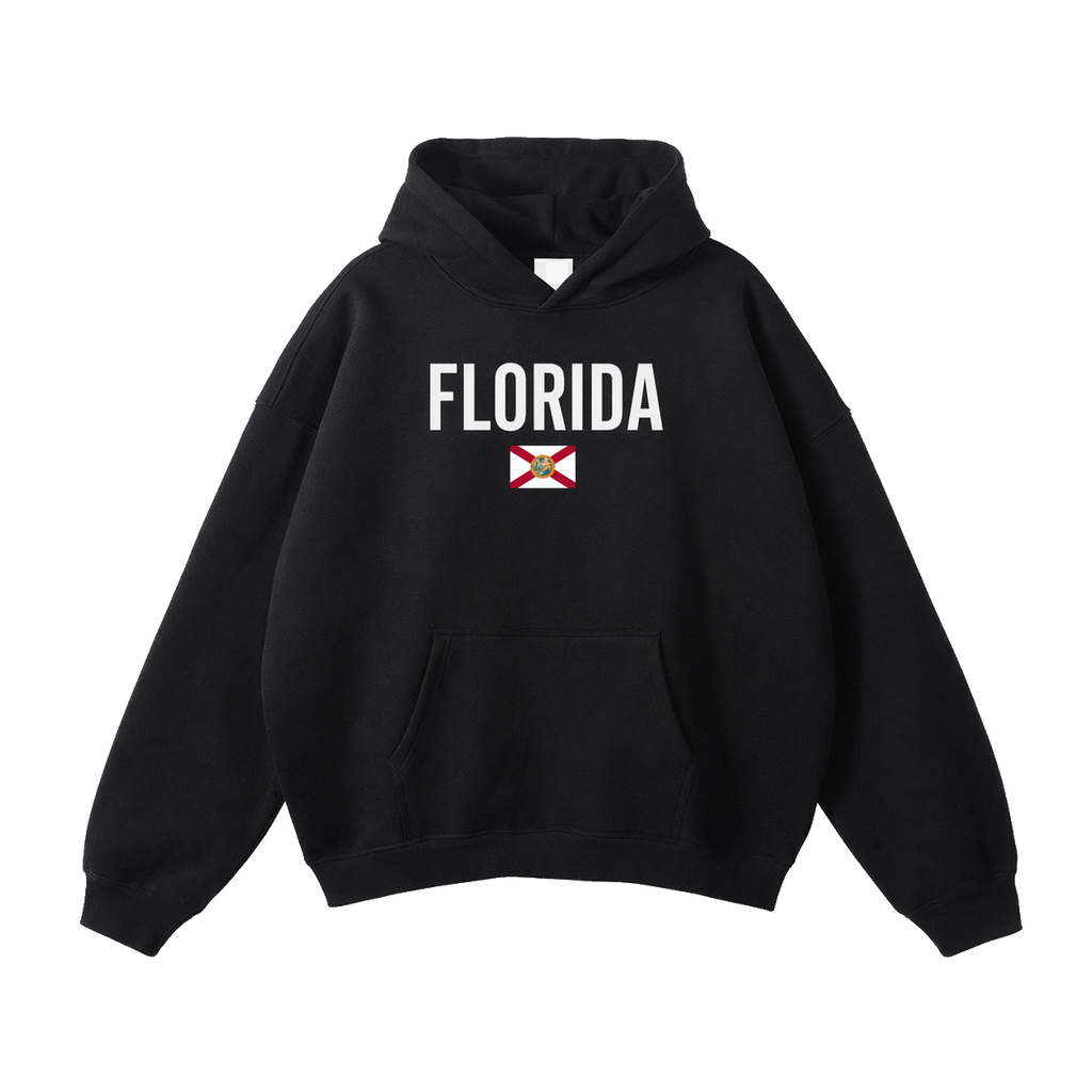 Collection 7 Florida Oversize Fleeced Hoodie - Black front