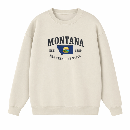 Collection 8 Montana Essential Heavyweight Crewneck Sweatshirt - Cream front