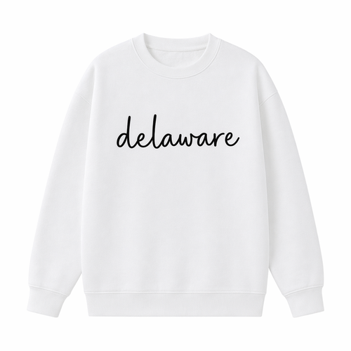Collection 3 Delaware Essential Heavyweight Crewneck Sweatshirt - White front