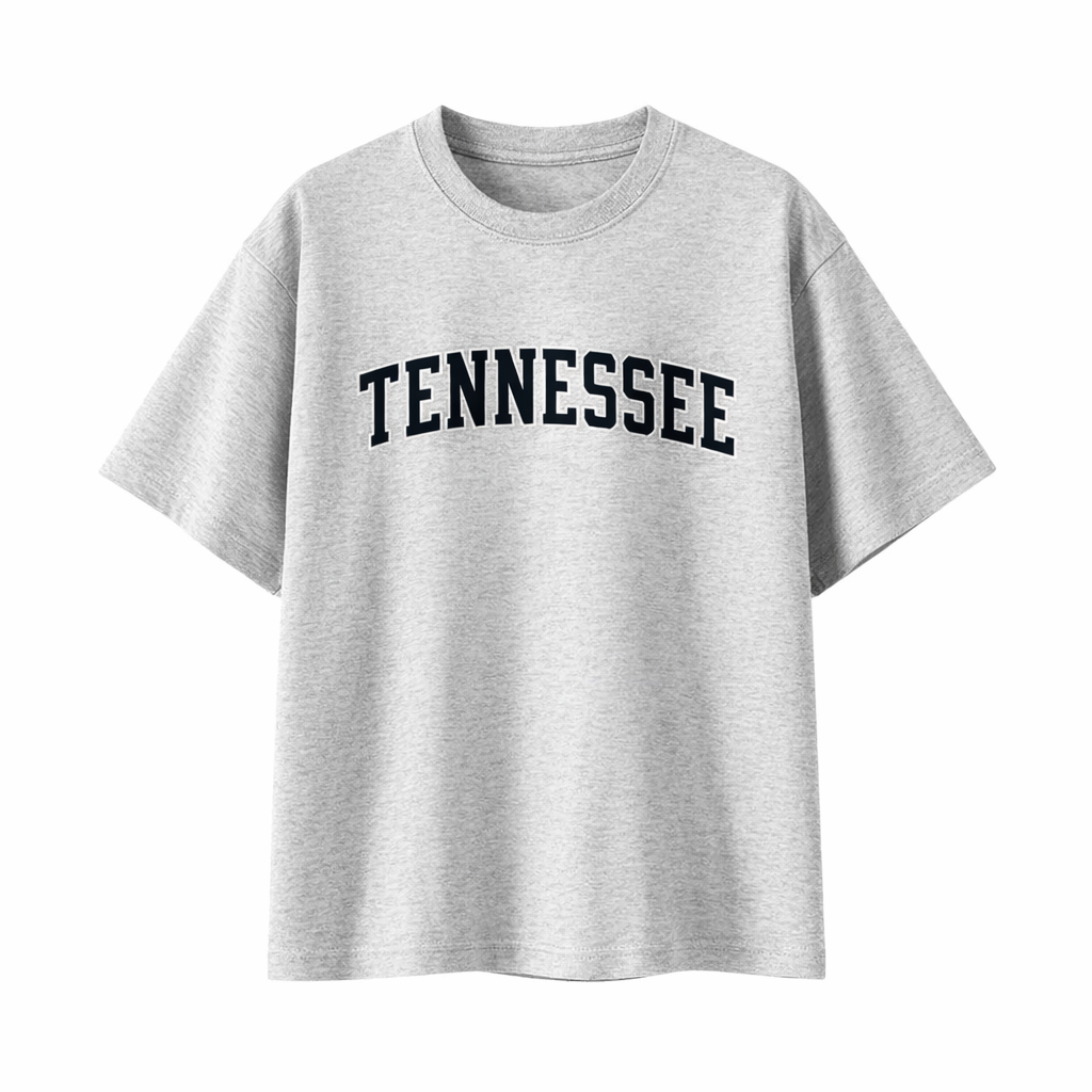 Collection 1 Tennessee Essential Cotton T-Shirt - White Gray front
