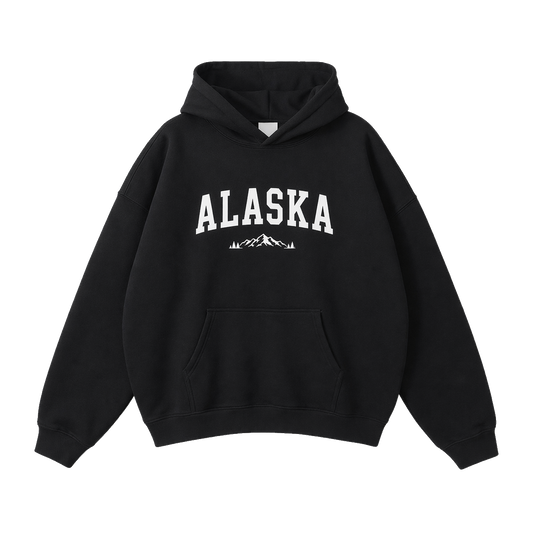 Collection 9 Alaska Oversize Fleeced Hoodie - Black front
