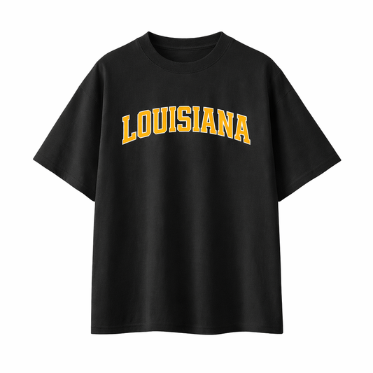Collection 1 Louisiana Essential Cotton T-Shirt - Black front