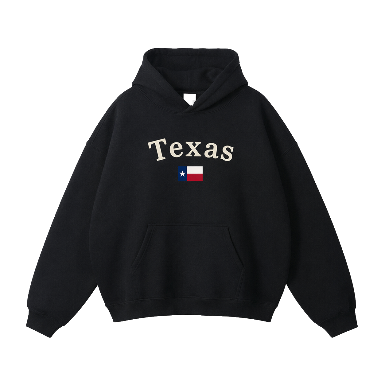Collection 6 Texas Oversize Fleeced Hoodie - Black front