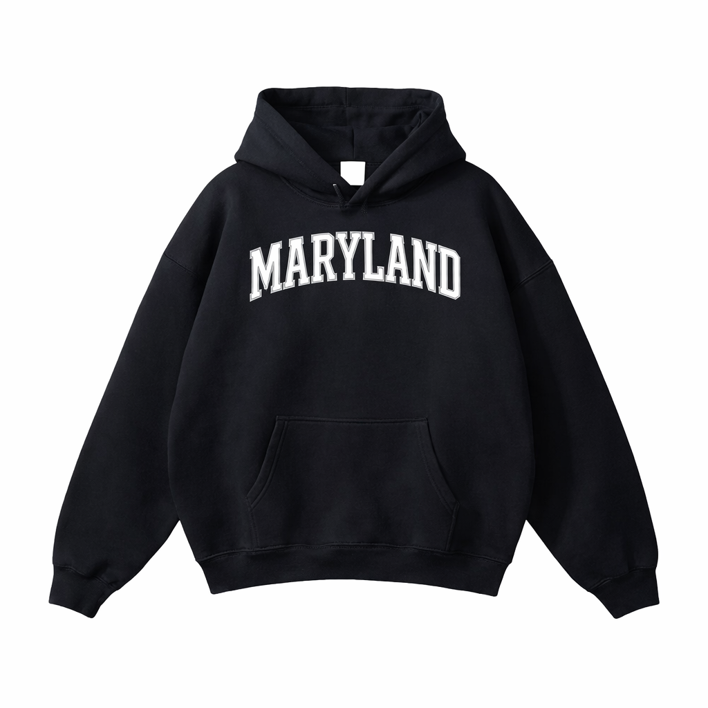 Collection 1 Maryland Oversize Fleeced Hoodie - Black front