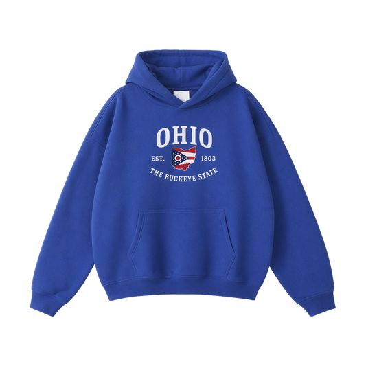 Collection 8 Ohio Oversize Fleeced Hoodie - Klein Blue front