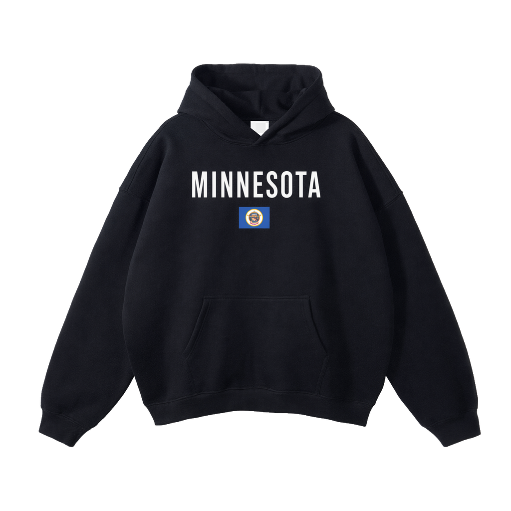 Collection 7 Minnesota Oversize Fleeced Hoodie - Black front