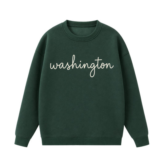 Collection 3 Washington Essential Heavyweight Crewneck Sweatshirt - Dark Green front