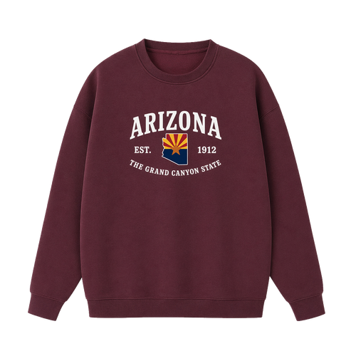 Collection 8 Arizona Essential Heavyweight Crewneck Sweatshirt - Dull Red front