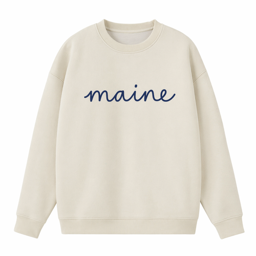 Collection 3 Maine Essential Heavyweight Crewneck Sweatshirt - Cream front