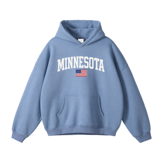 Collection 2 Minnesota Oversize Fleeced Hoodie - Medium Blue front