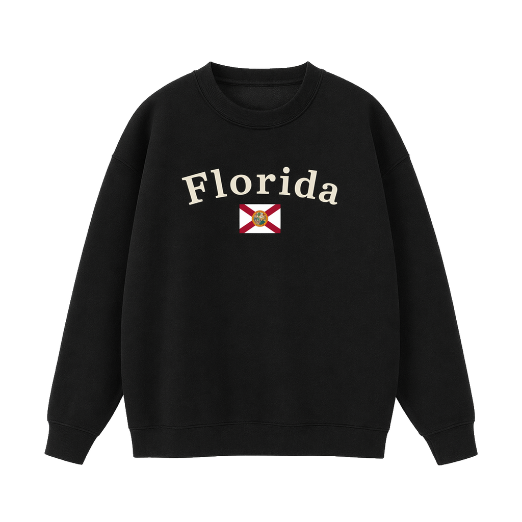 Collection 6 Florida Essential Heavyweight Crewneck Sweatshirt - Black front