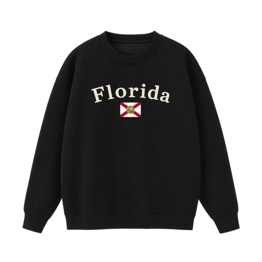 Collection 6 Florida Essential Heavyweight Crewneck Sweatshirt - Black front